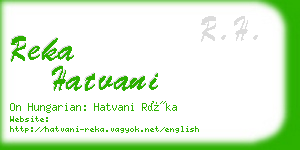 reka hatvani business card